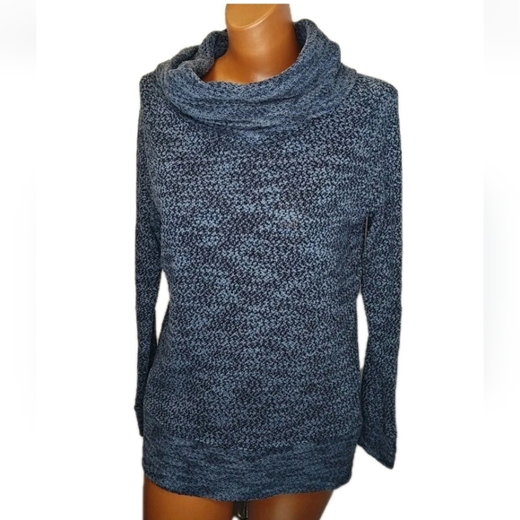 LOFT Sweaters - Ann Taylor Loft Cowl Neck Textured Knit Top Woman Large Blue Sweater Long Sleeve